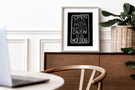 Neon NYC Street Food Kitchen Art Print