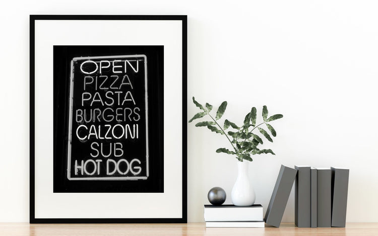 Neon NYC Street Food Kitchen Art Print