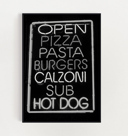 Neon NYC Street Food Kitchen Art Print