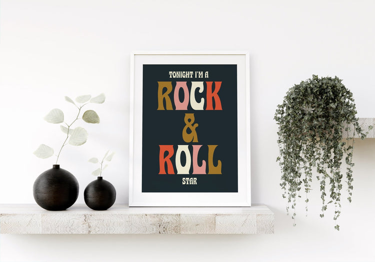 Oasis Rock n Roll Star Retro Print