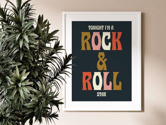 Oasis Rock n Roll Star Retro Print