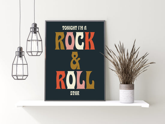 Oasis Rock n Roll Star Retro Print