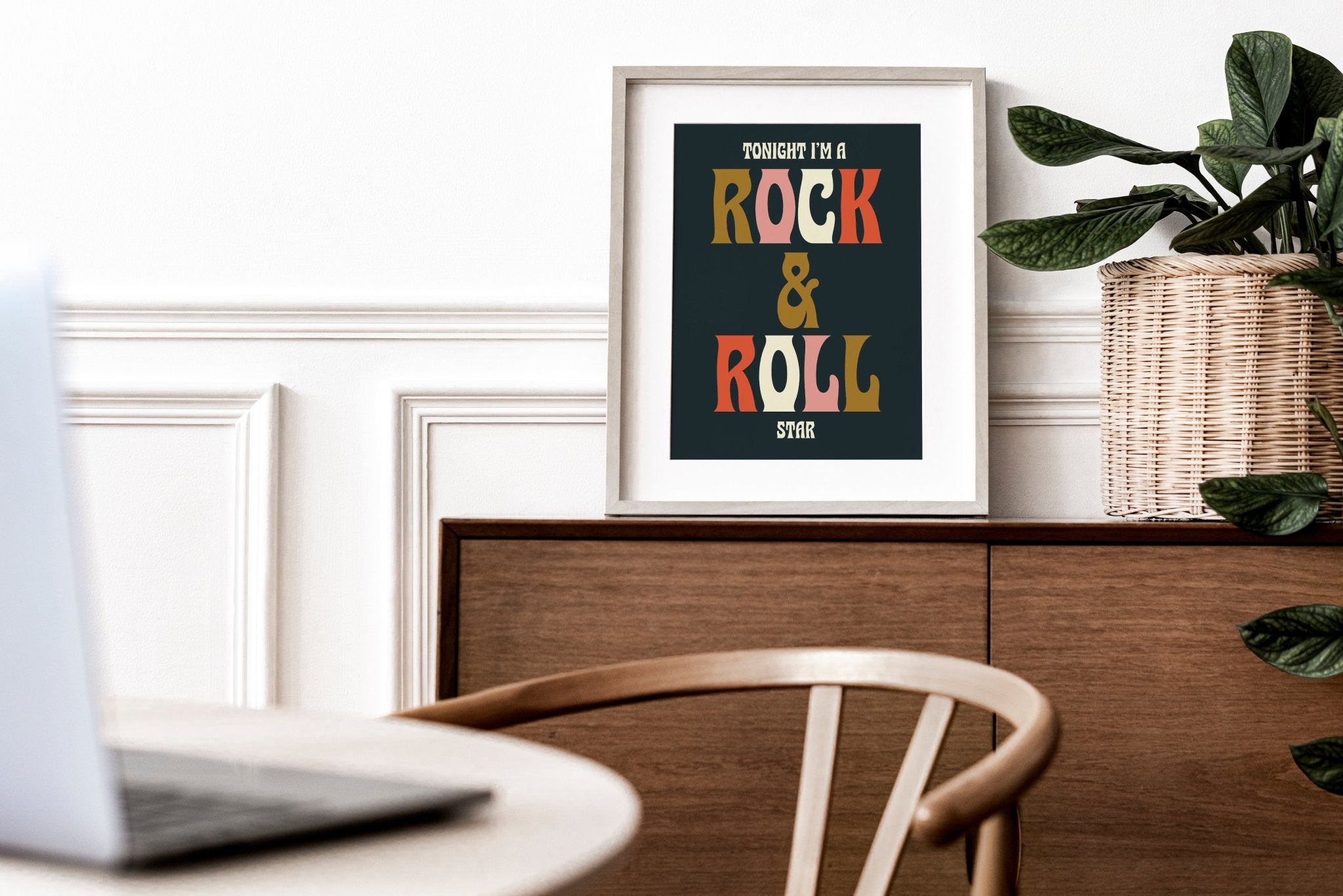 Oasis Rock n Roll Star Retro Print