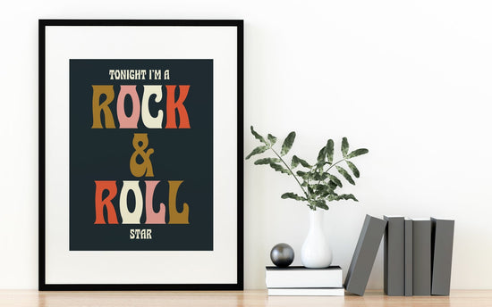 Oasis Rock n Roll Star Retro Print