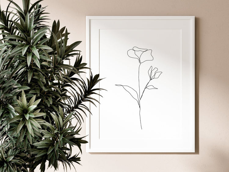 One Line Botanical Flower