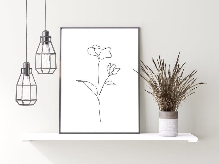 One Line Botanical Flower