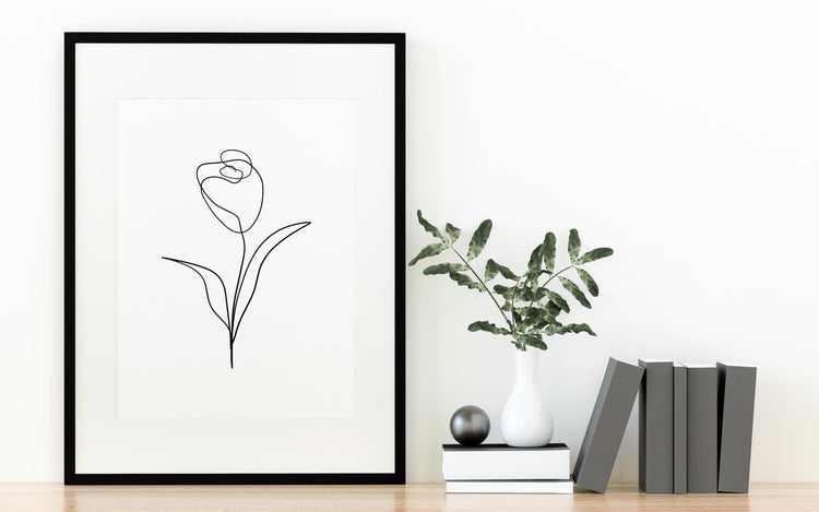 One Line Rose Drawing