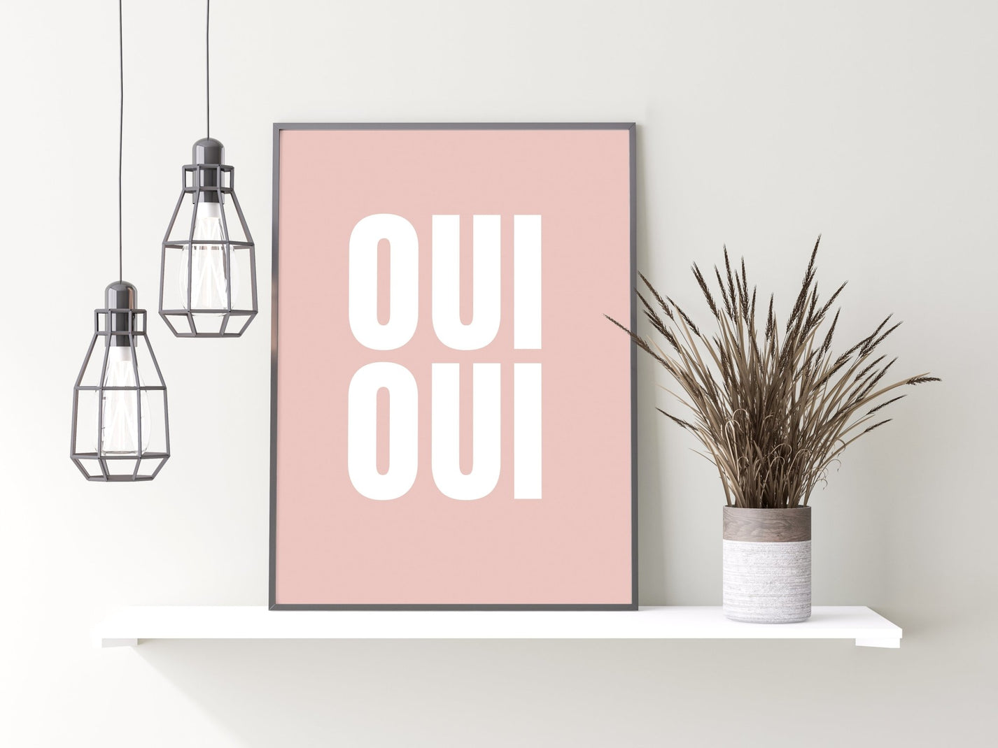 Oui Oui Funny Bathroom Sign Print | Unique Wall Art from Moonshine Prints