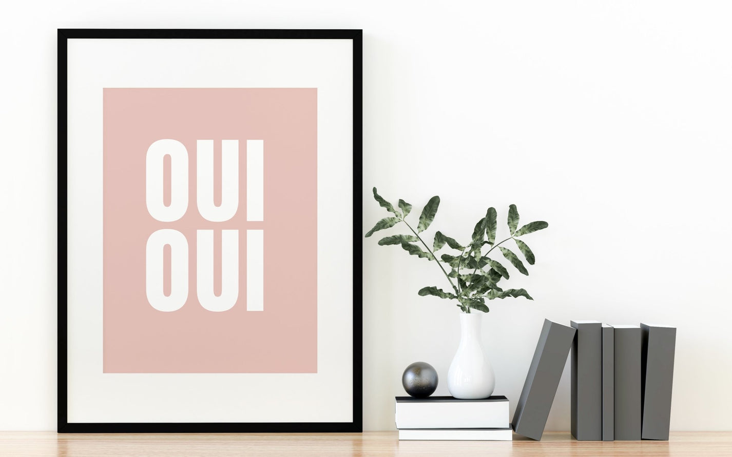 Oui Oui Funny Bathroom Sign Print | Unique Wall Art from Moonshine Prints