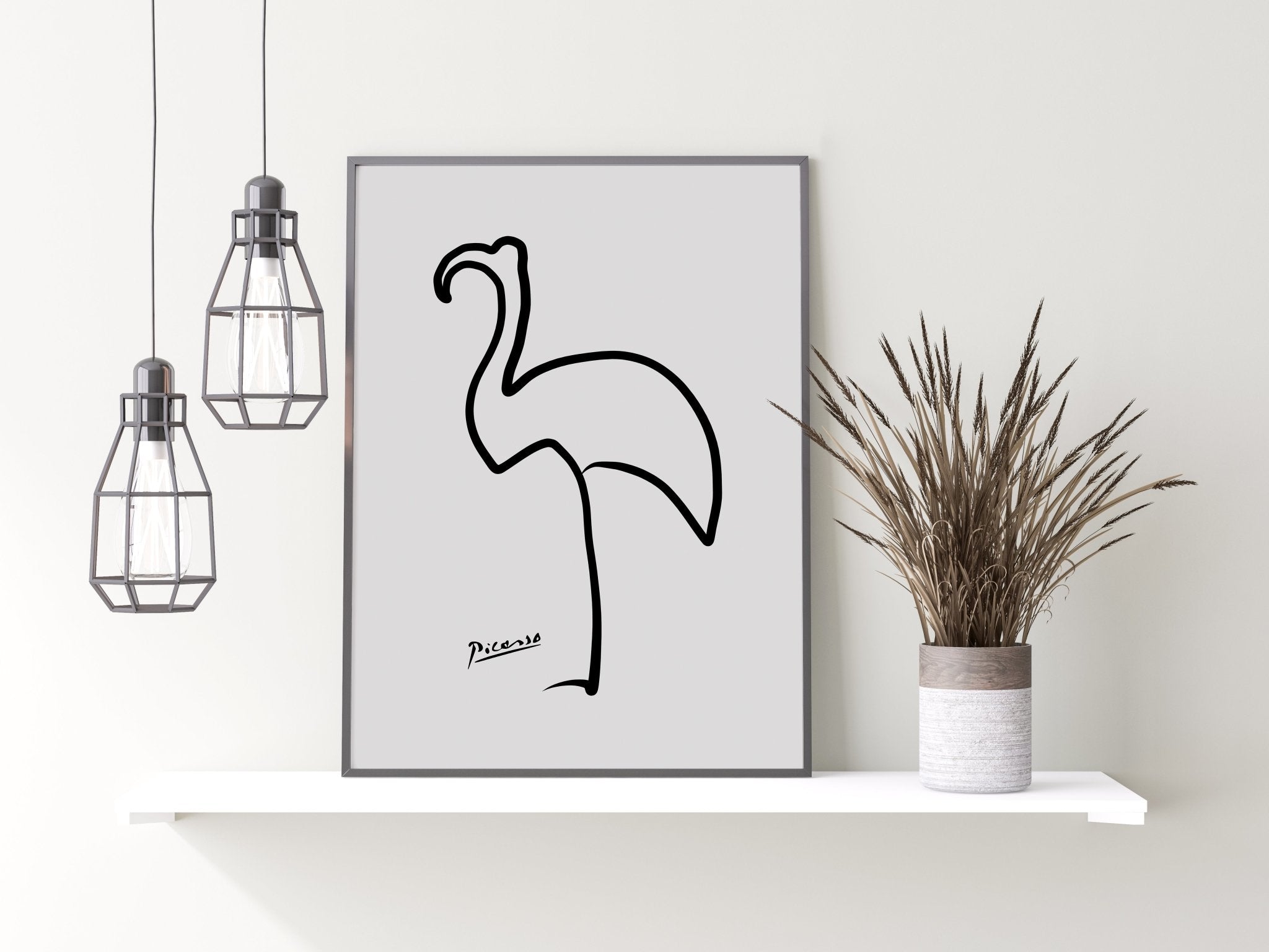 Pablo Picasso Flamingo Line Drawing