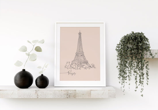 Eiffel Tower Paris Illustration Print