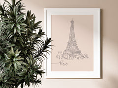 Eiffel Tower Paris Illustration Print