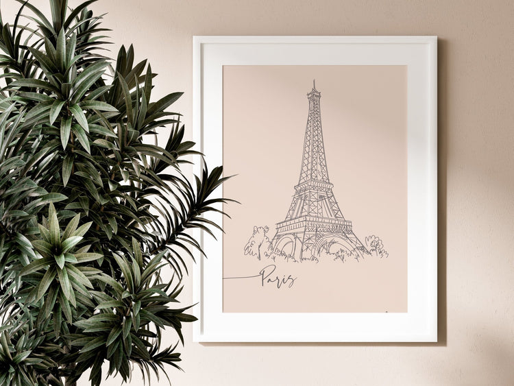 Eiffel Tower Paris Illustration Print