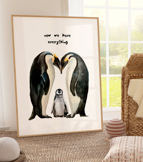 Penguins 'First We had Each Other' Print Set of 3