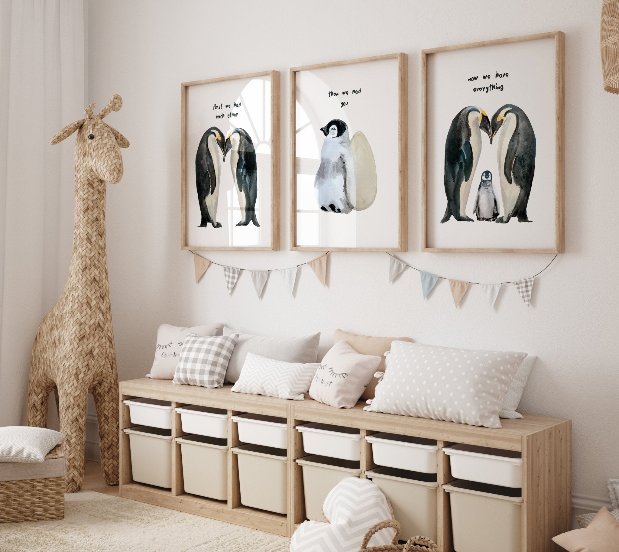 Penguins 'First We had Each Other' Print Set of 3