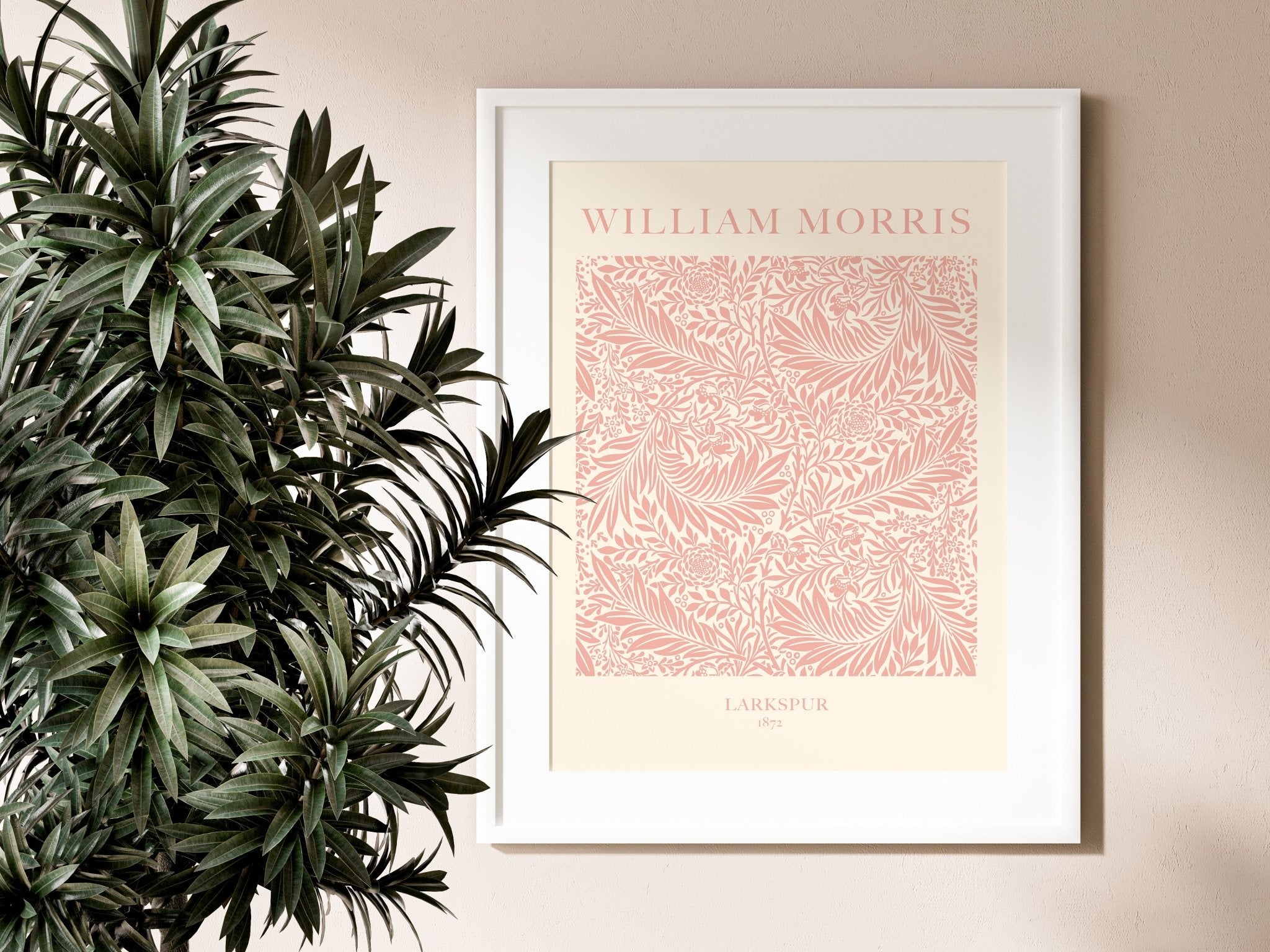 Pink William Morris Poster Print