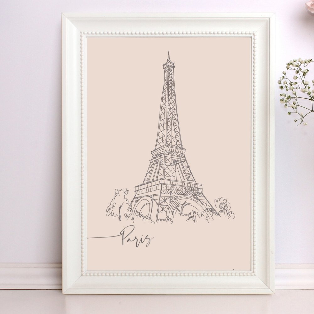 Eiffel Tower Paris Illustration Print