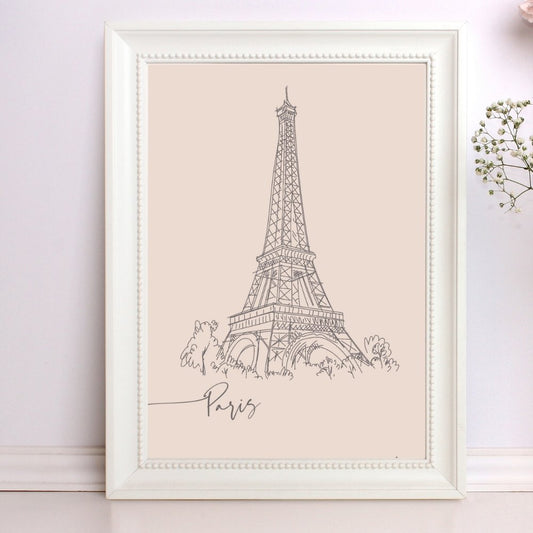 Eiffel Tower Paris Illustration Print