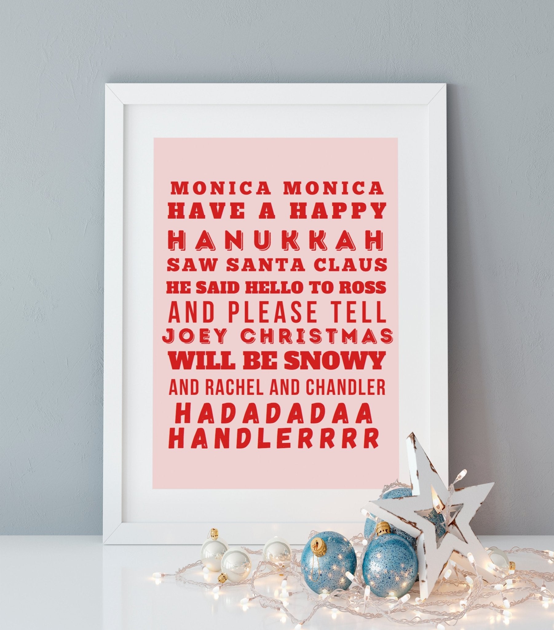 Phoebe Buffay Christmas Song Print in Pink