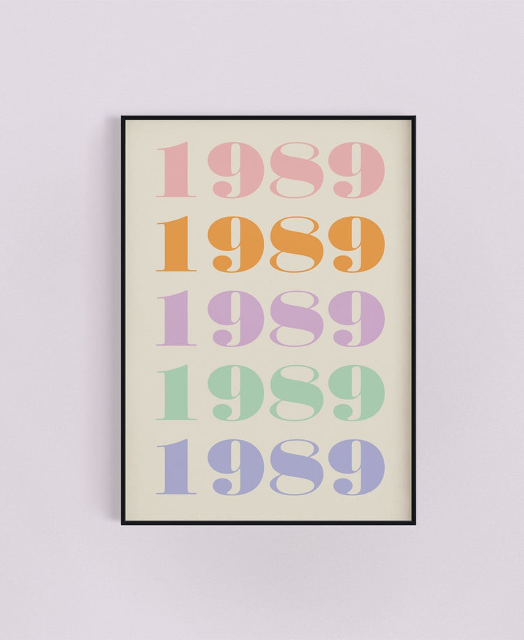 Vibrant Personalised Birth Year Print