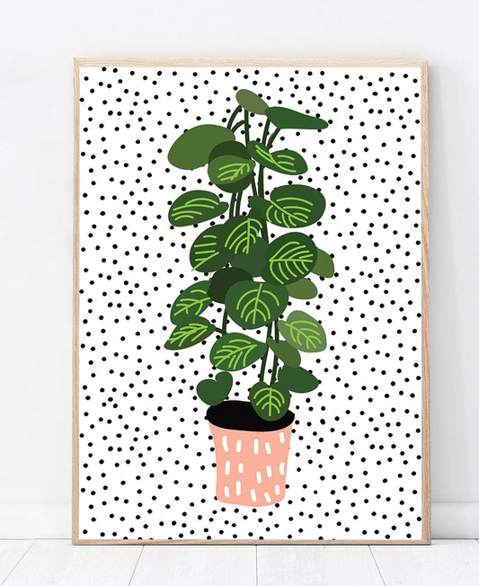 Polka Dot Plant Abstract Kitchen Art