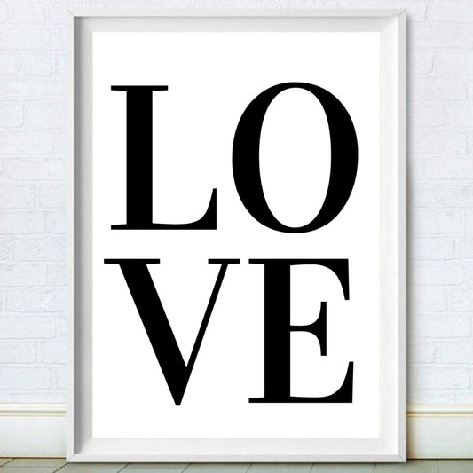 Love Typography Wall Art