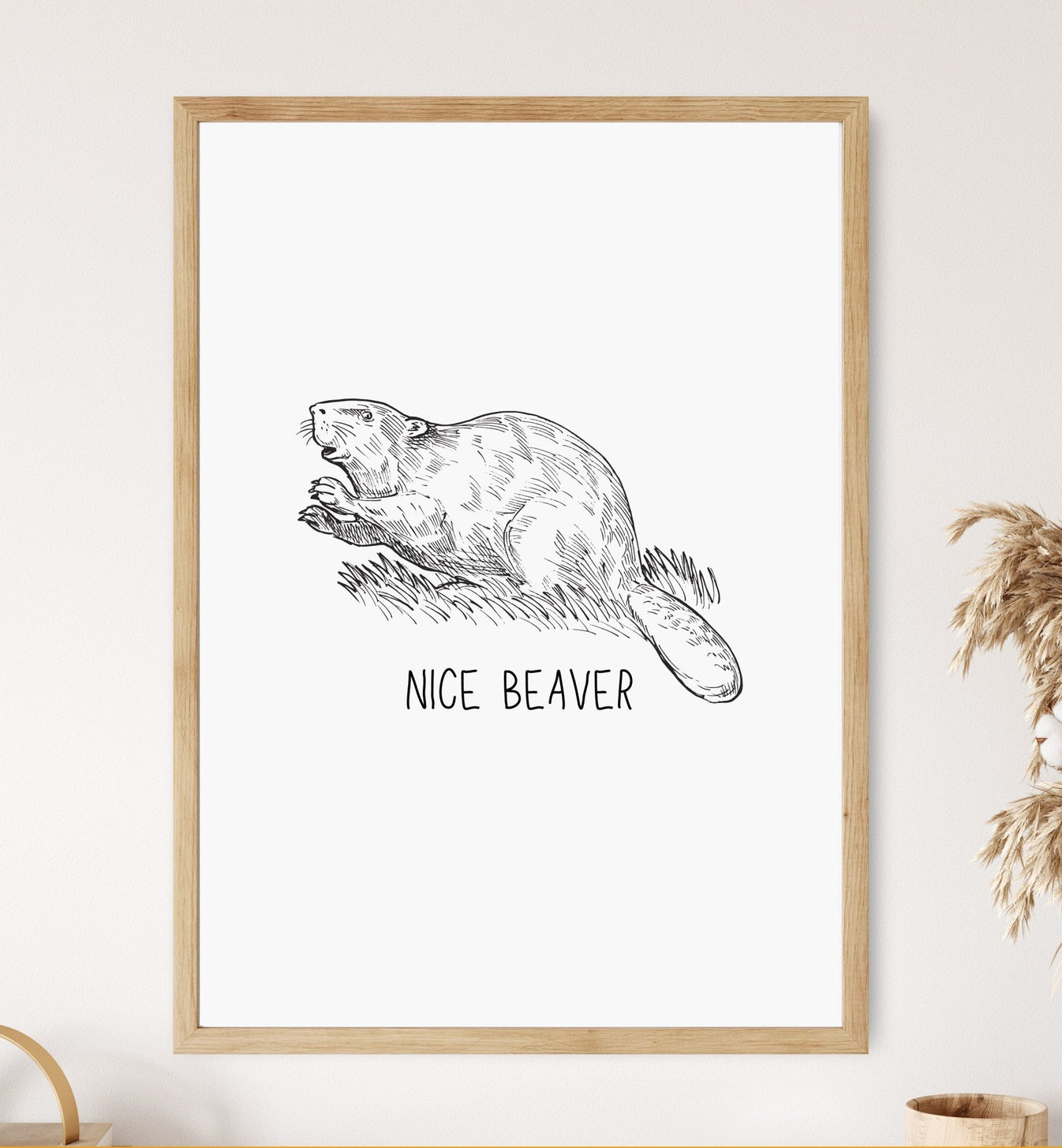 Nice Beaver Print | Unique Wall Art from Moonshine Prints