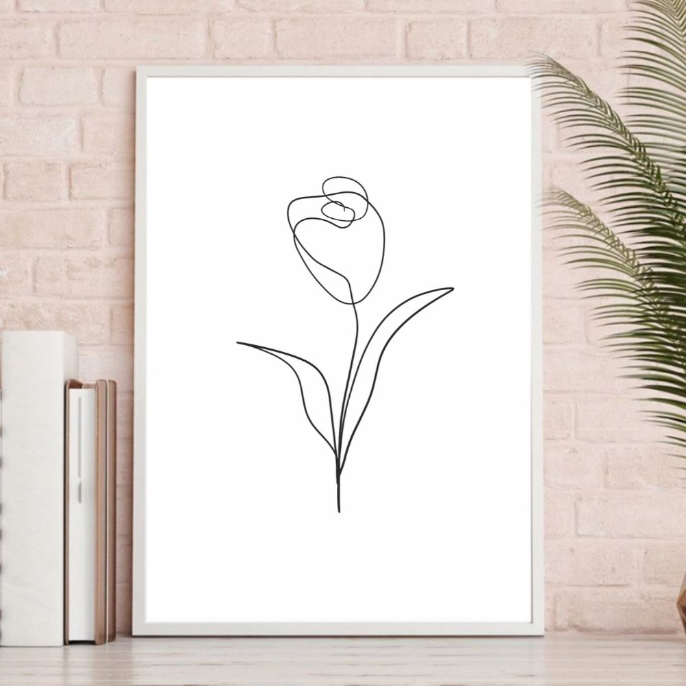 One Line Rose Drawing