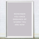 Where You Are Now Motivational Wall Art