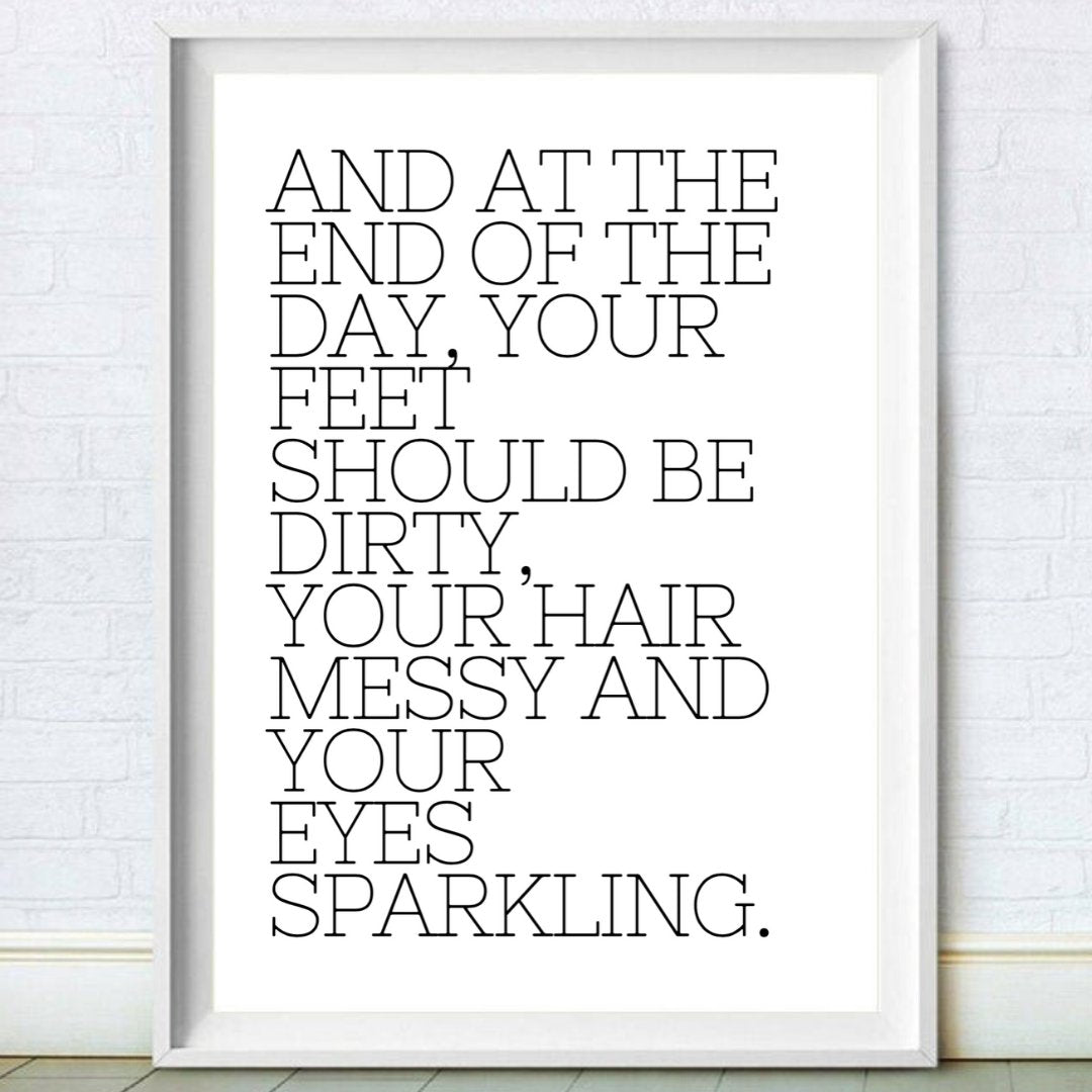 Hair Messy Eyes Sparkling Above Bed Print