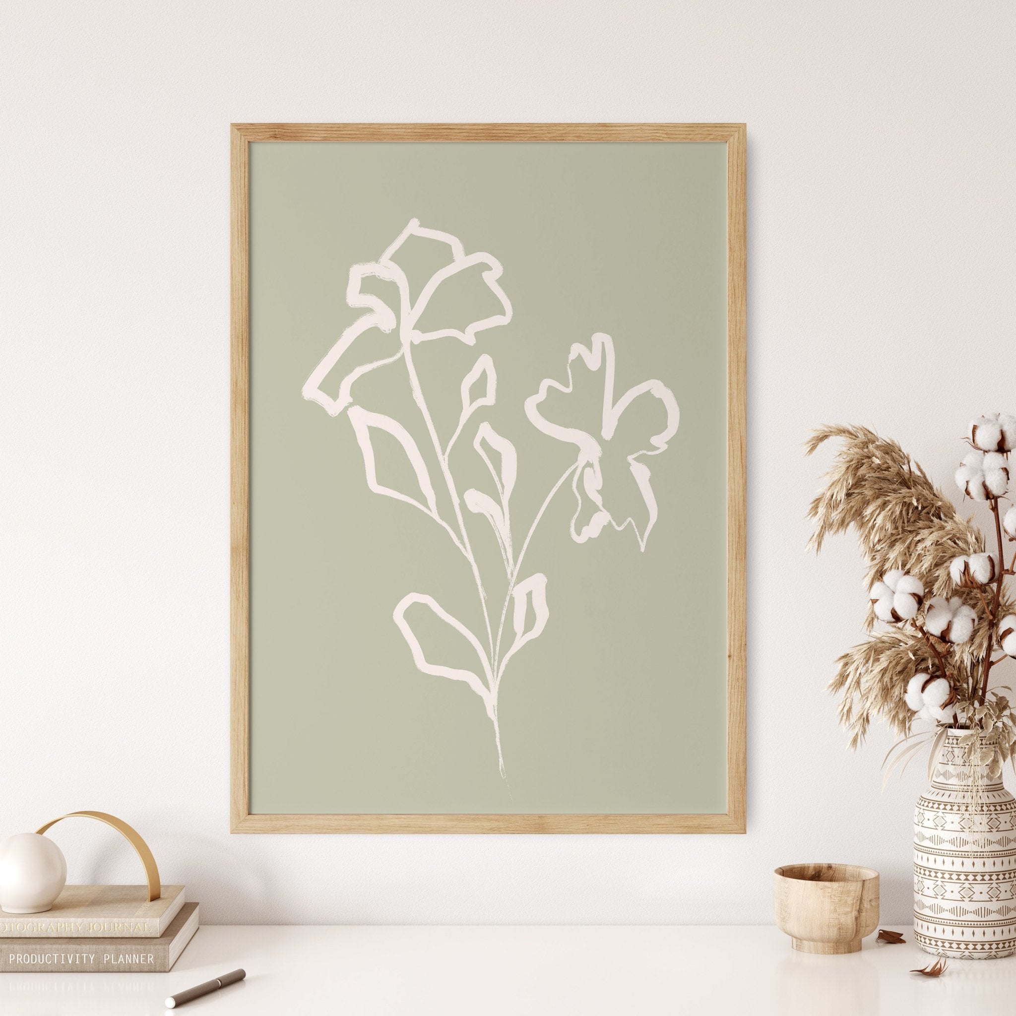 Sage Green Floral Print