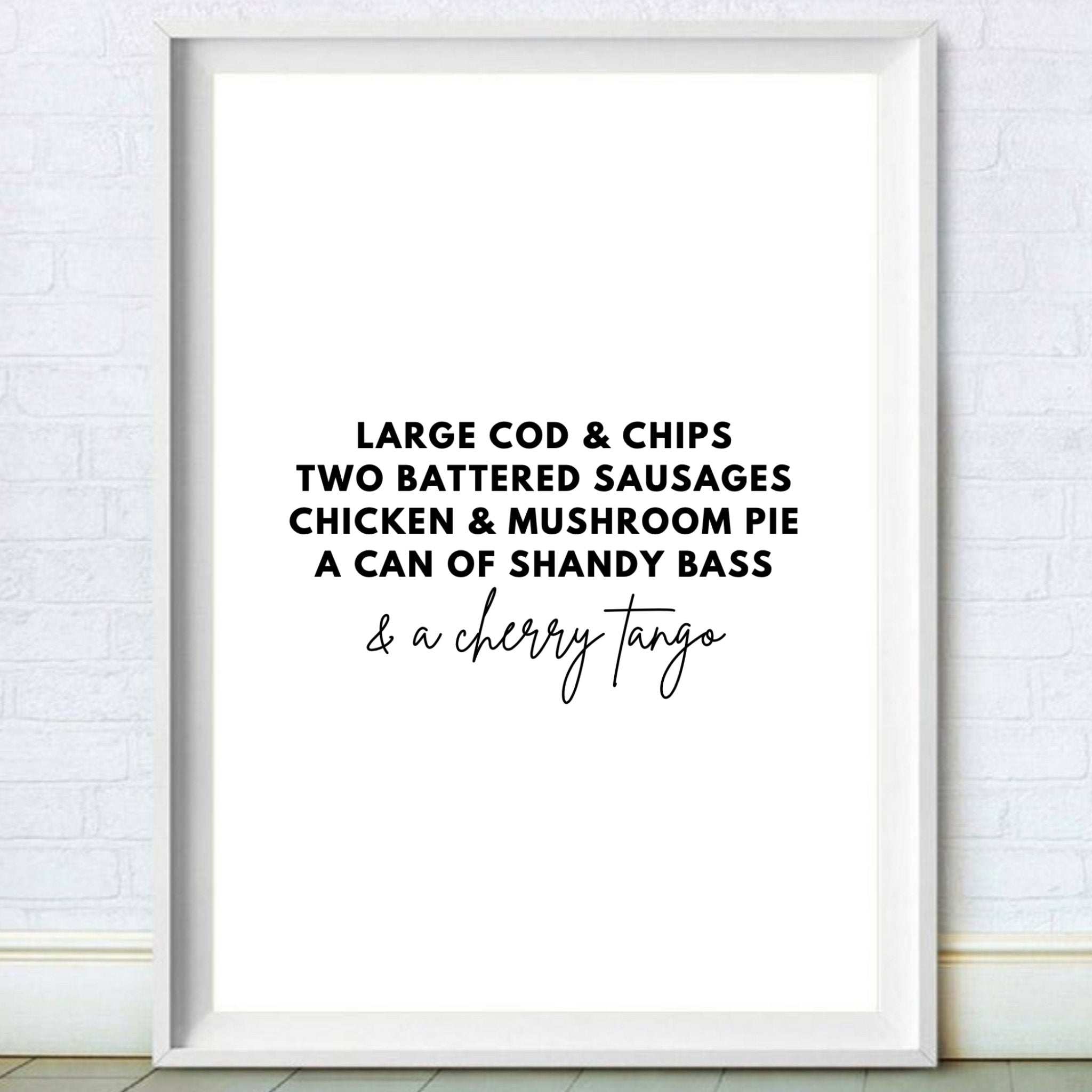 Gavin & Stacey-Smithy's Chippy Order Print | Unique Wall Art from ...
