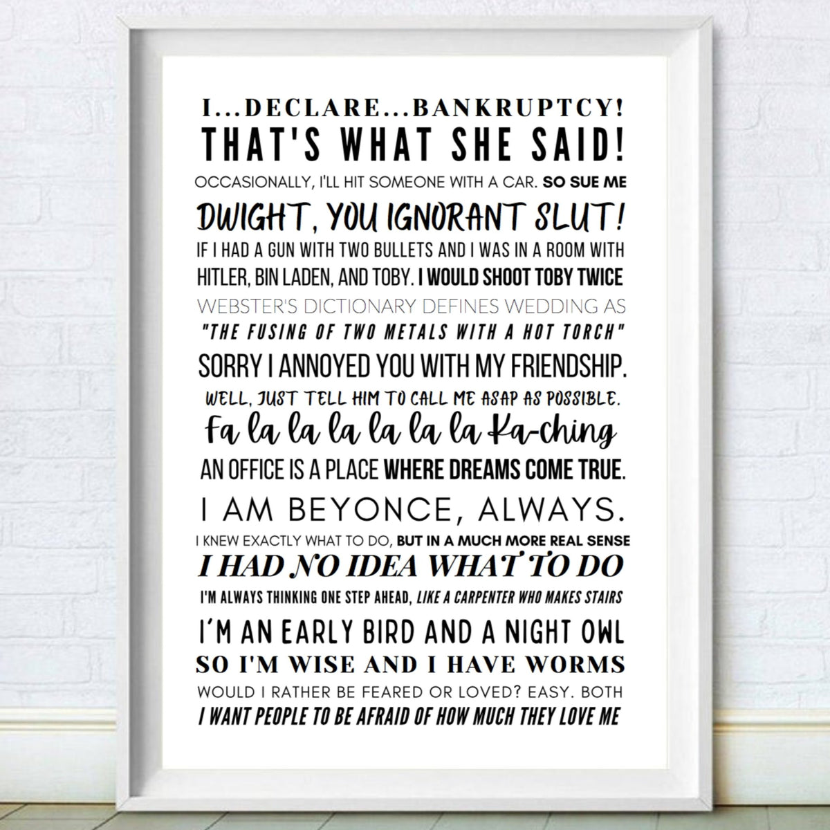 The Office Quotes Print