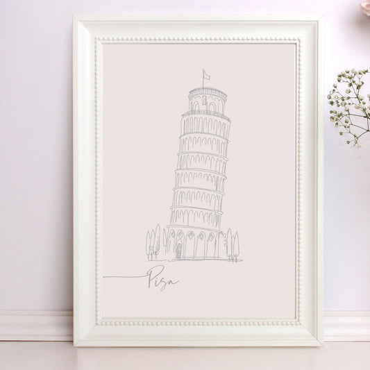 Leaning Tower of Pisa Illustration