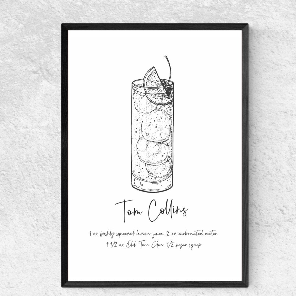 Tom Collins Cocktail Recipe Print