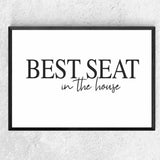 Best Seat B&W Quirky Bathroom Print