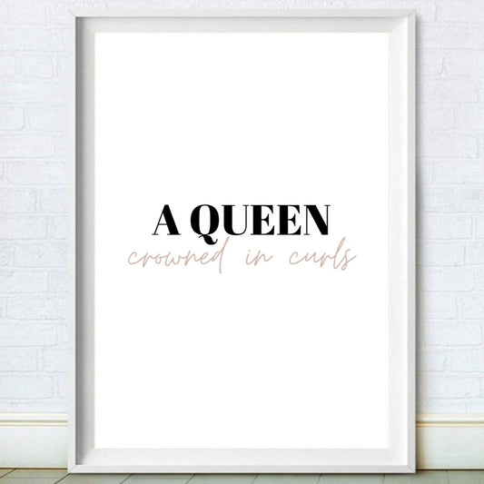 A Queen Crowned With Curls Print