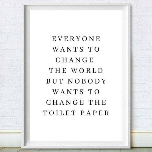 change the toilet paper print