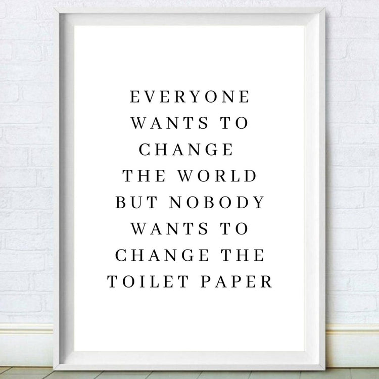 change the toilet paper print