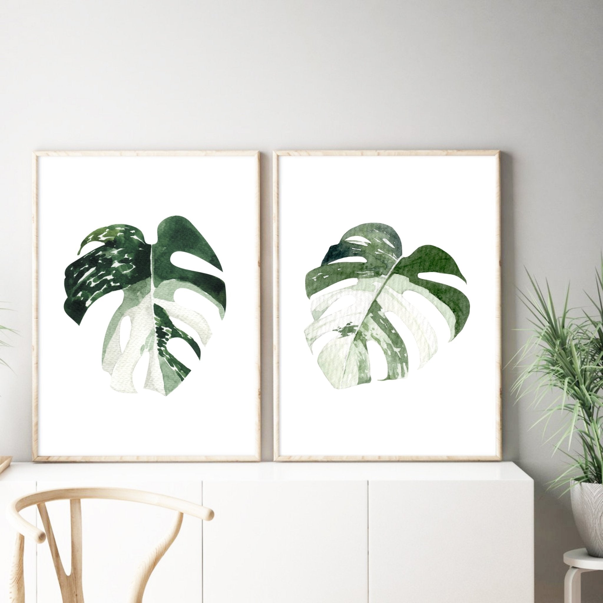 leaf print set of 2 prints