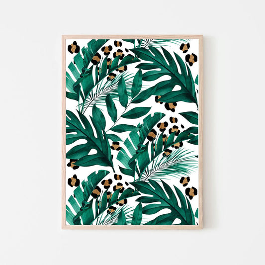 Leopard Tropical Leaf Print