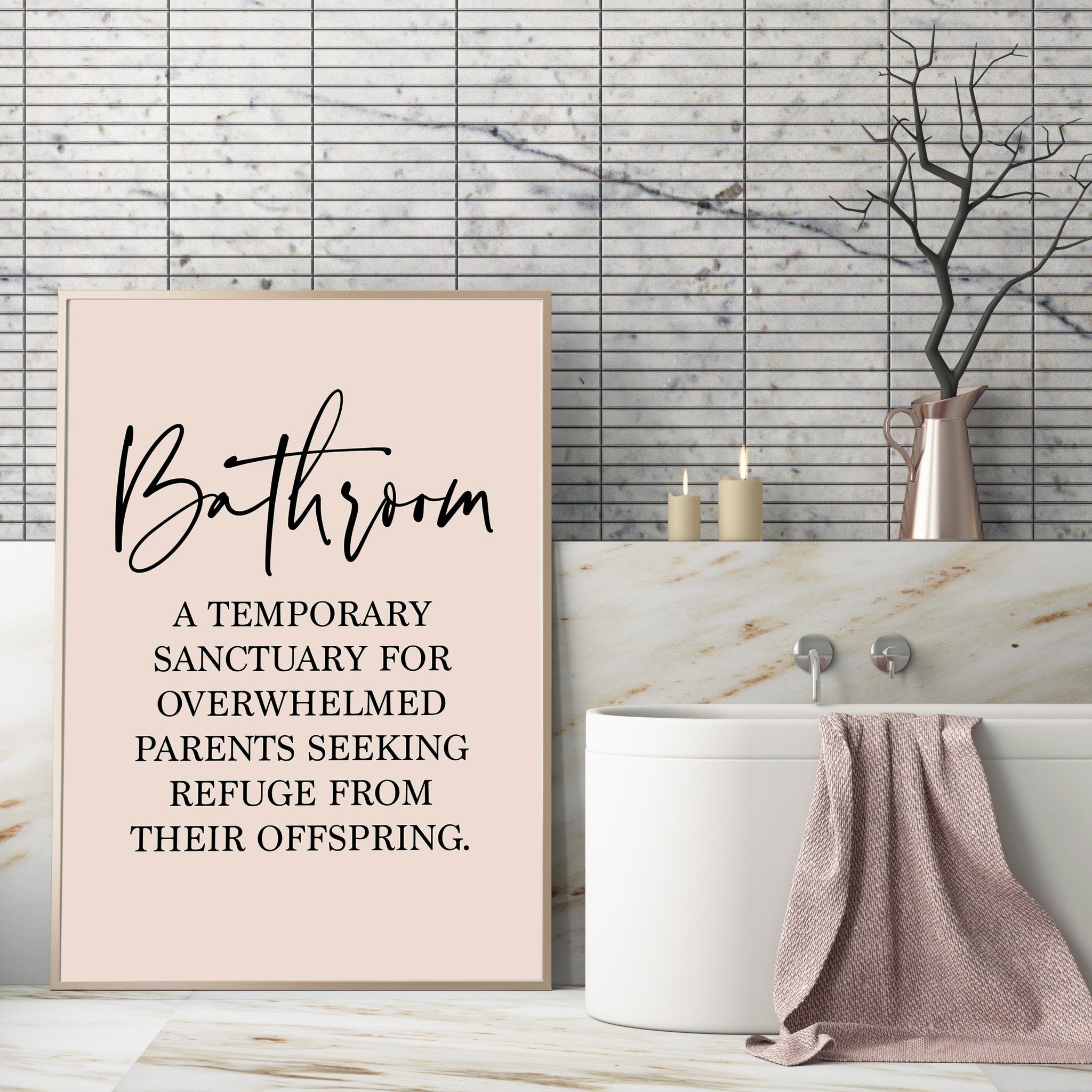 Bathroom Sanctuary Quote Print Funny