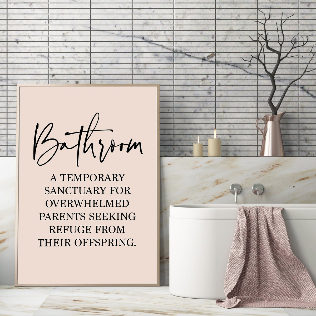 Bathroom Sanctuary Quote Print Funny