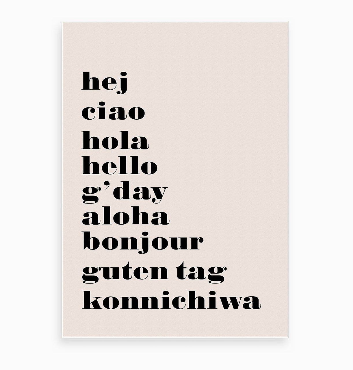 Hello Languages Print