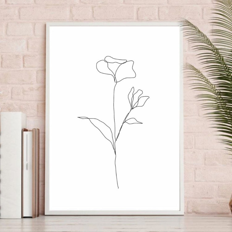 One Line Botanical Flower