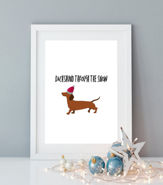 Dachshund Through The Snow Print