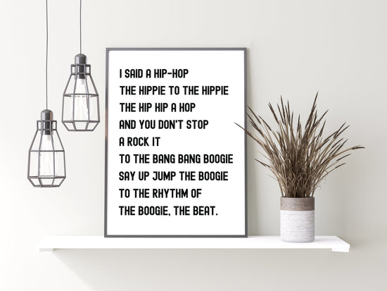 Rappers Delight Print- I Said A Hip Hop