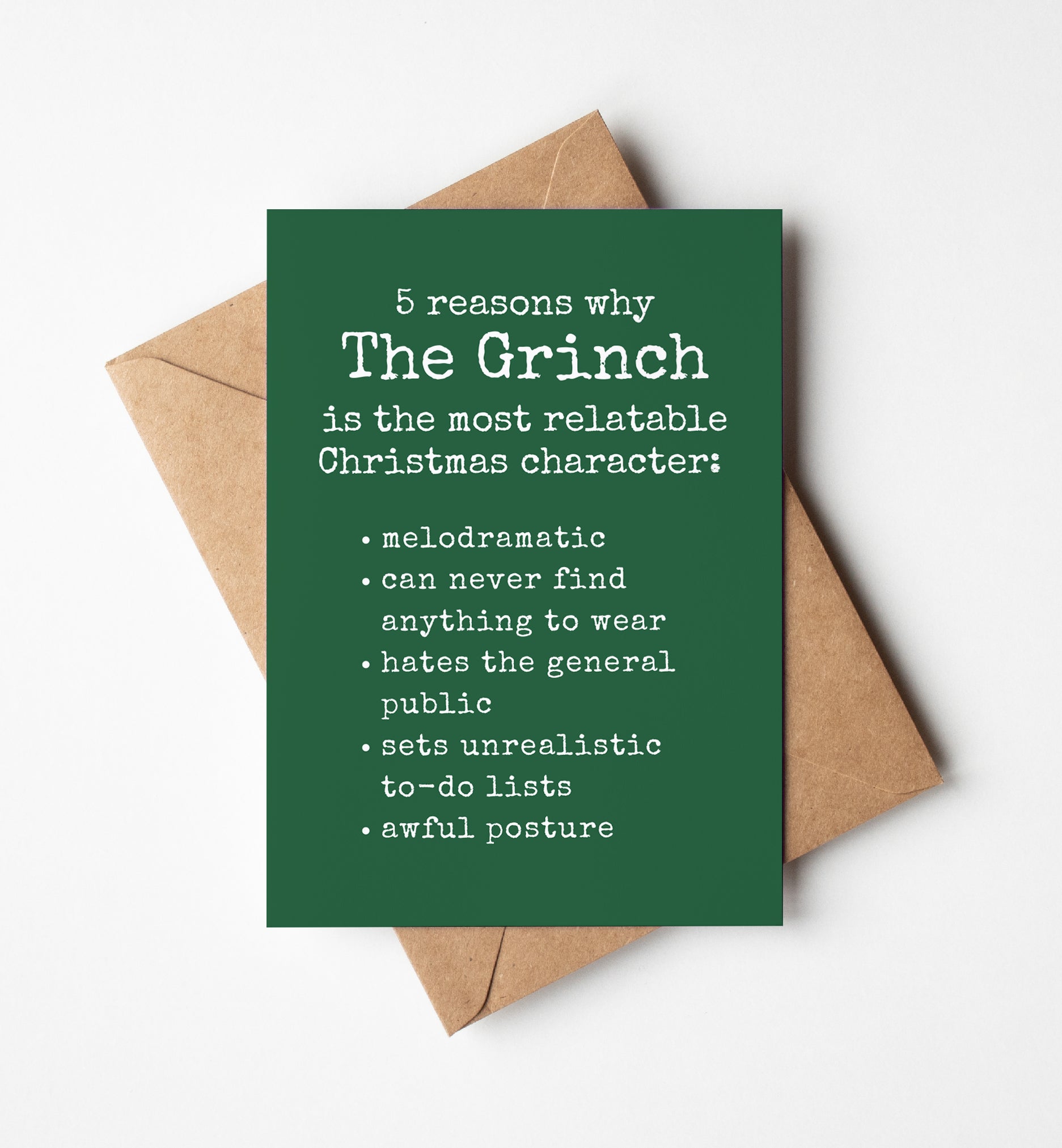 Relatable Grinch Christmas Card
