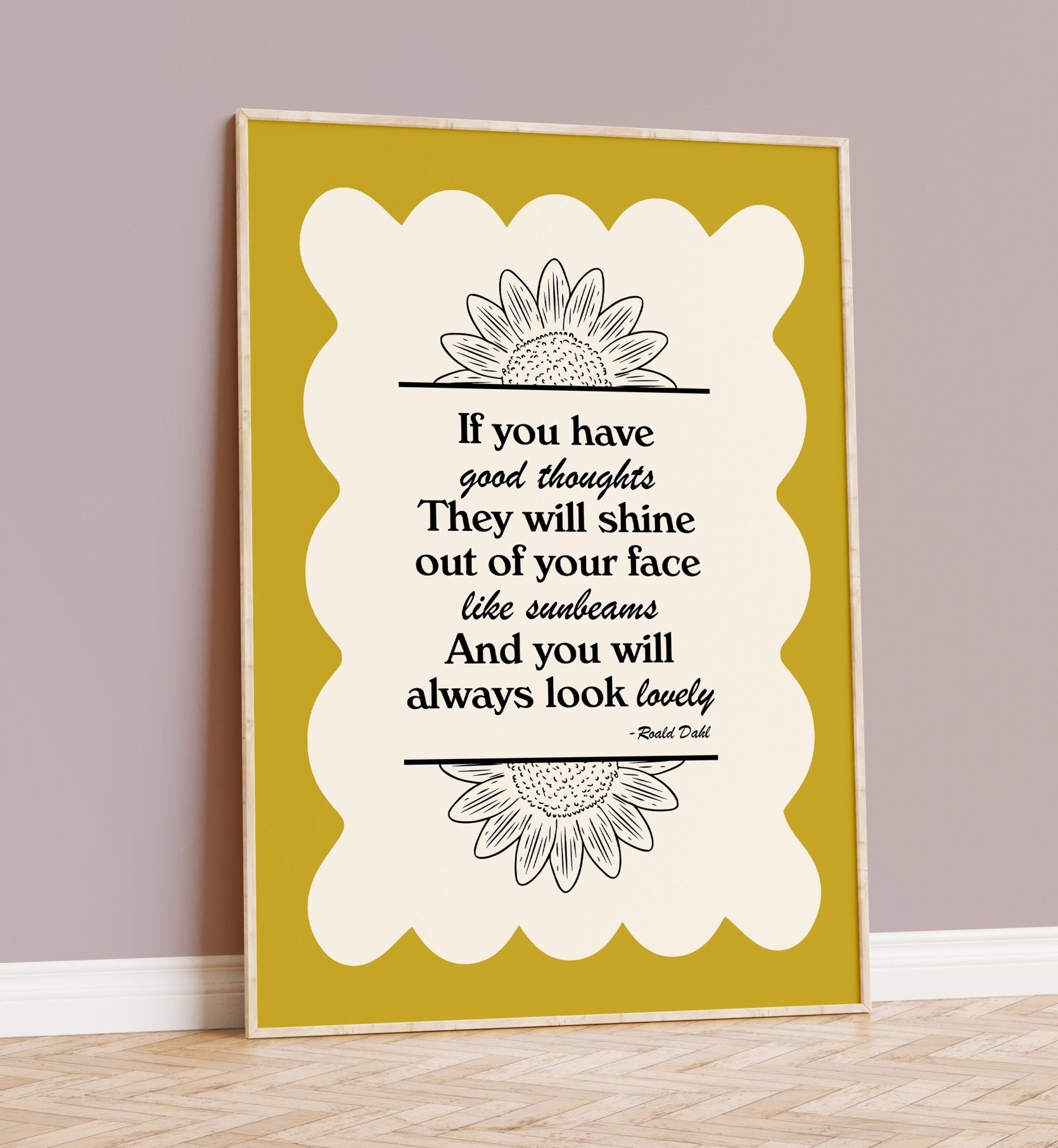 Roald Dahl Look Lovely Quote Print