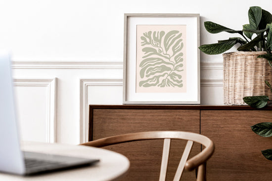 Sage Green Abstract Pattern Print